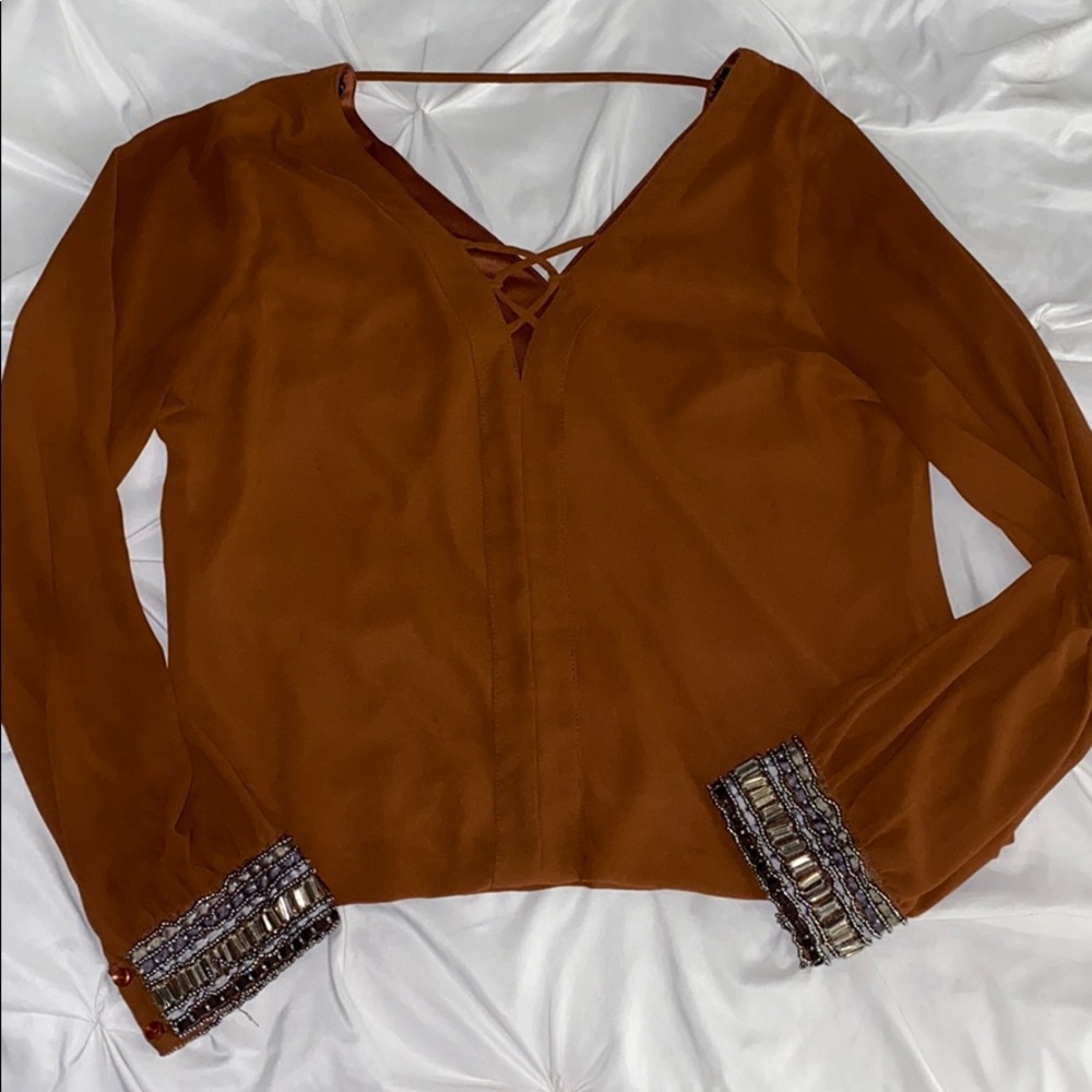 Used BKE Boutique beaded shirt